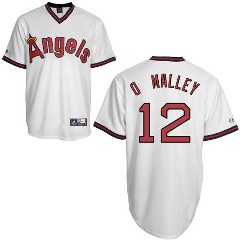 Shawn O Malley #12 Youth Baseball Jersey-Los Angeles Angels of Anaheim Authentic Cooperstown White MLB Jersey